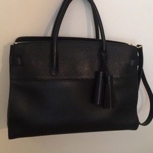 Cuyana work satchel - black leather